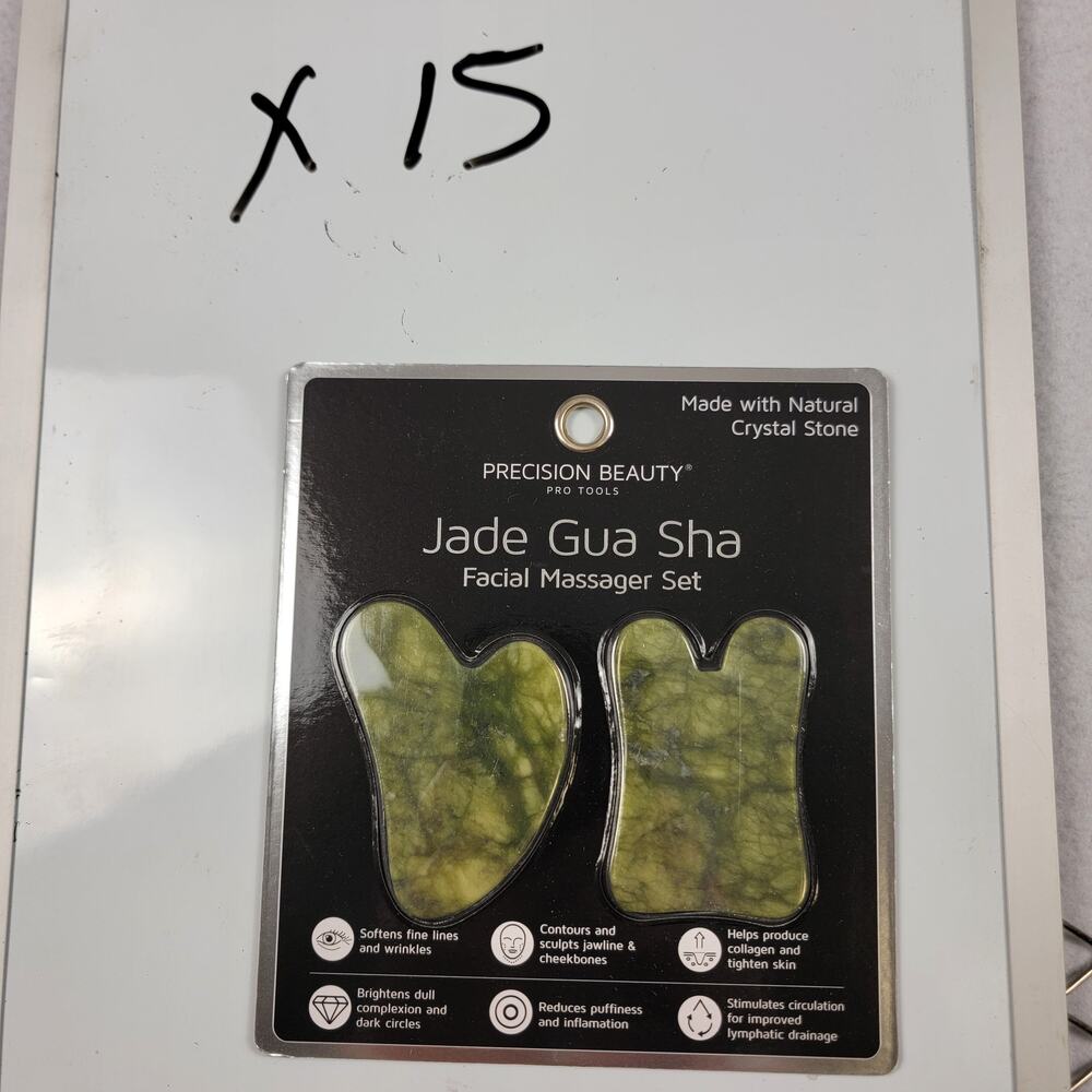 Precision Beauty Jade Gua Sha Face Massager Set - New
